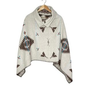 Rhonda Stark Tribal Print Reversible Poncho